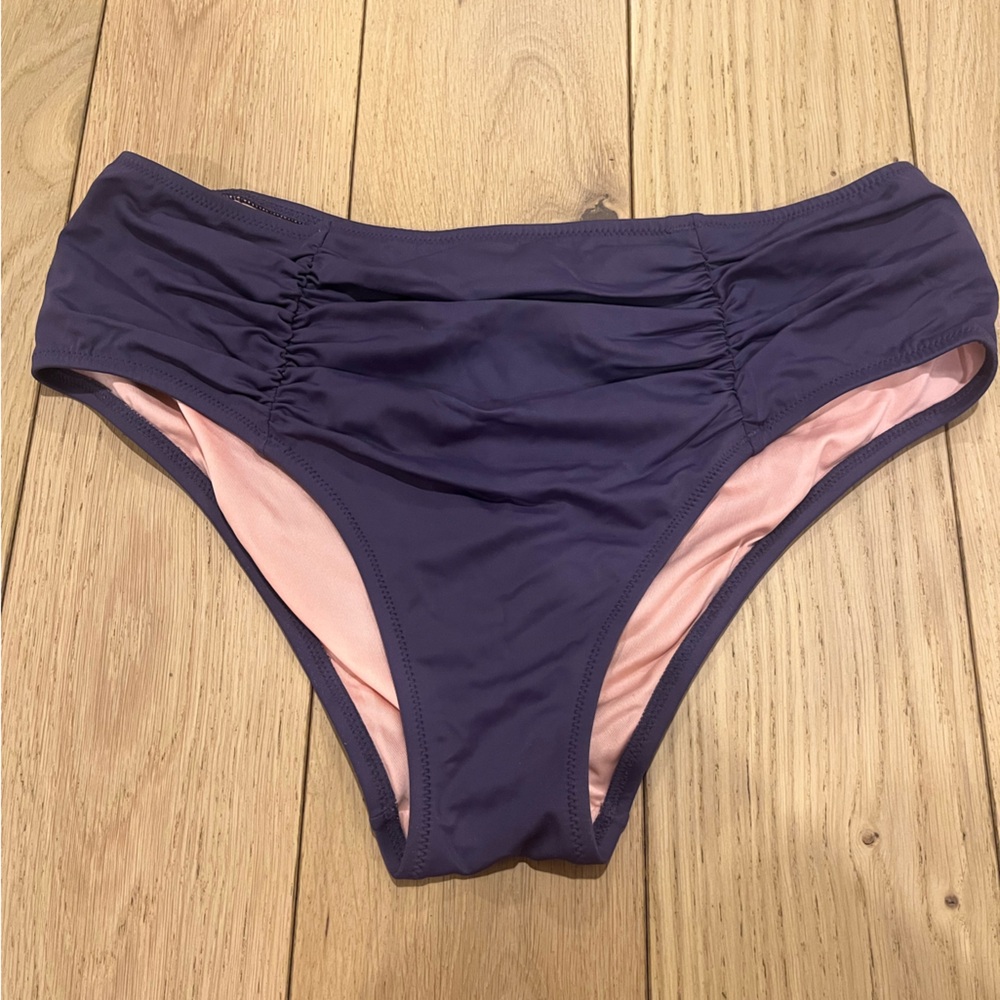 Victoria's Secret Purple High-Waisted Ruched Bikini Bottoms
